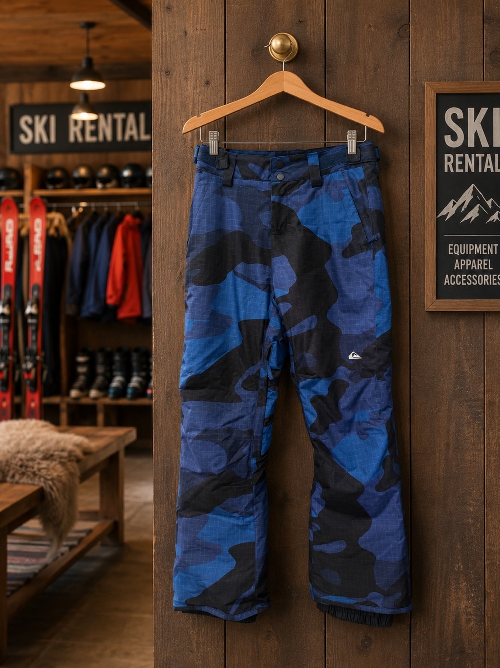 ❄️🏂 Quiksilver Estate Youth Snowboard Ski Pants Blue Camo | Size Large (14)